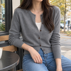 Livia Crewneck Cardigan - Gray