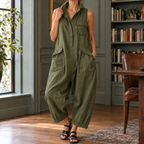 Celine Utility Jumpsuit - Olive Green