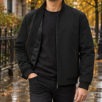 Aurelien Stand Collar Jacket - Black