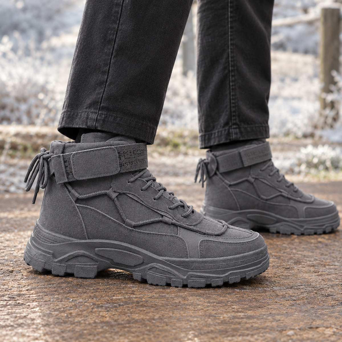 Mason Suede Boots - Gray
