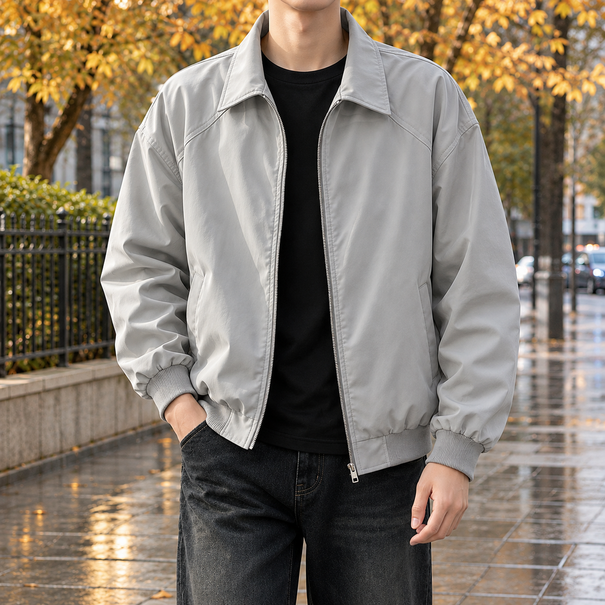 Eldric Zip Jacket - Gray