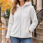 Alexia Hooded Fleece Jacket - Off White