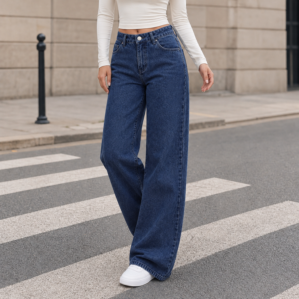 Ysabel Wide Leg Pants - Dark Blue