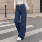 Ysabel Wide Leg Pants - Dark Blue