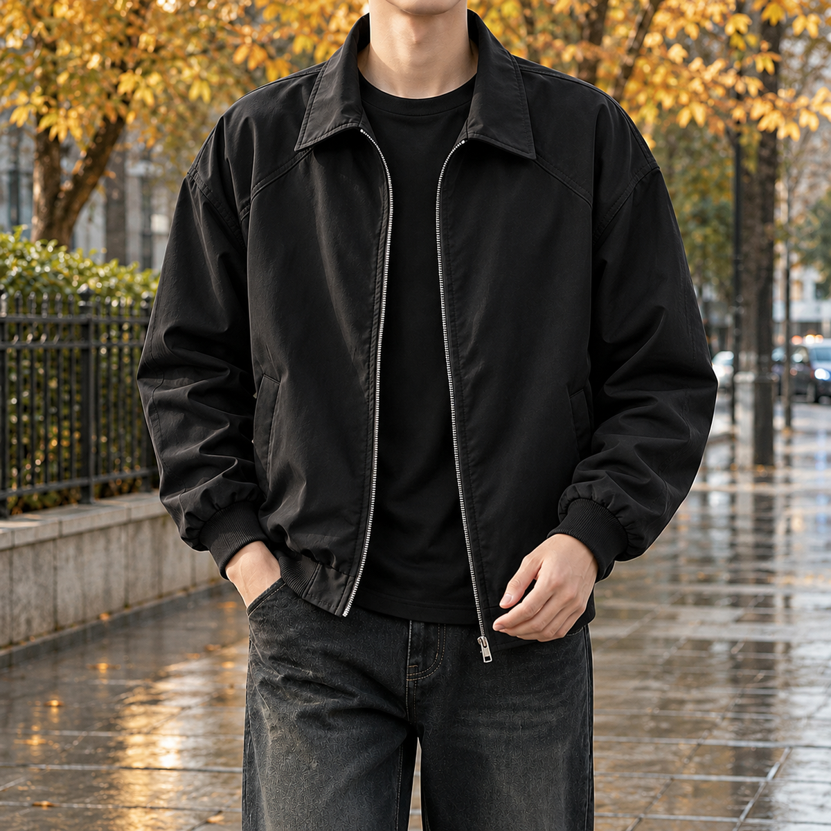 Eldric Zip Jacket - Black