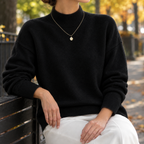 Natalia Mock Neck Sweater - Black