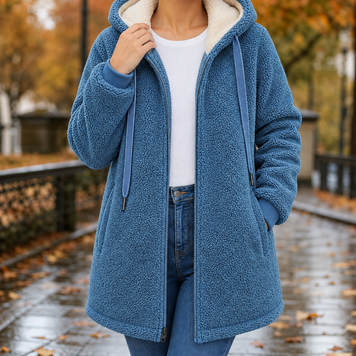 Christabel Teddy Jacket - Blue