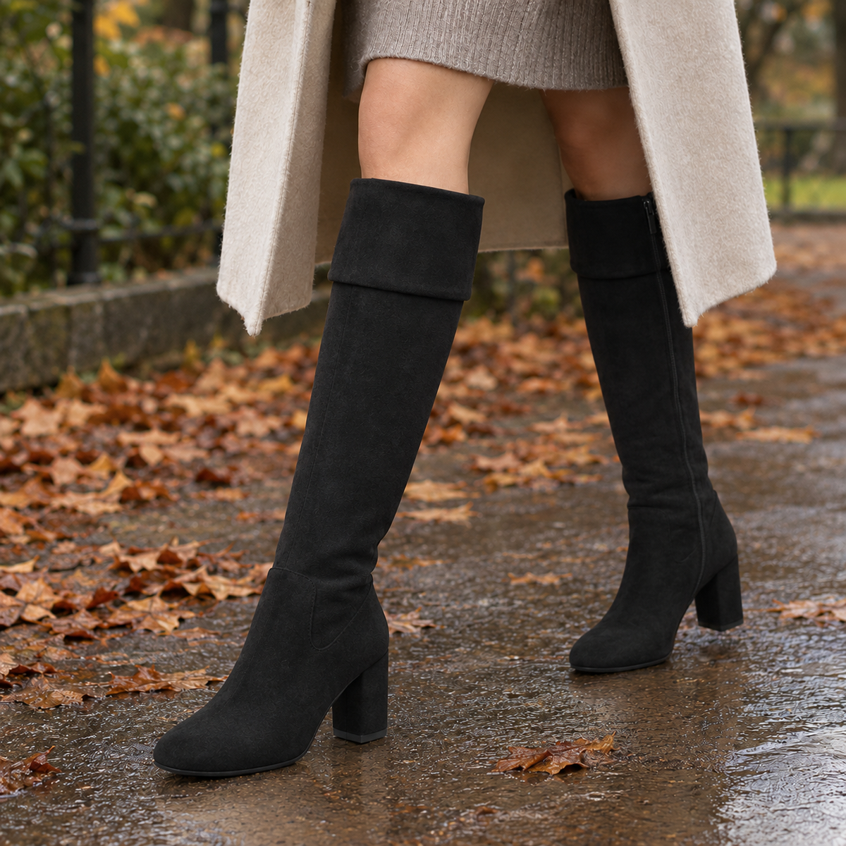 Serrano Fold Over Boots - Black