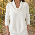 Edith Cowl Neck Sweater - White
