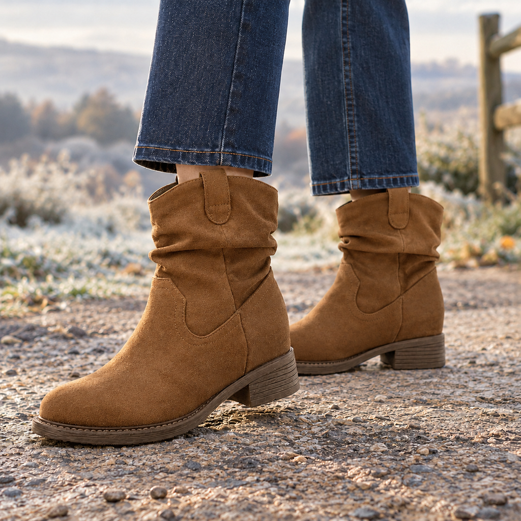 Portofino Slouch Ankle Boots - Caramel