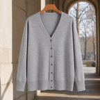 Mara V Neck Cardigan - Gray