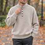 Damian Stand Collar Sweater - Oatmeal