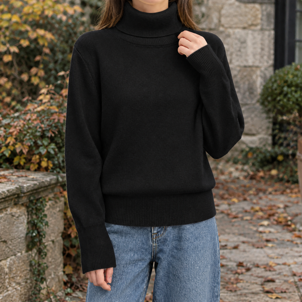 Marissa Turtleneck Sweater - Black