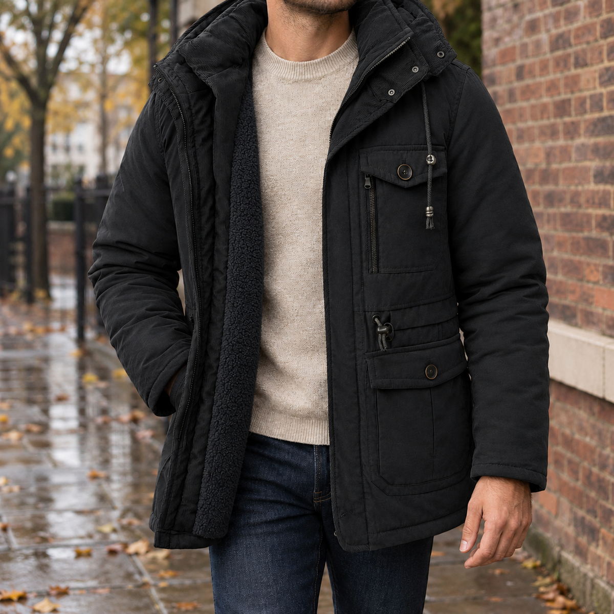 Philip Hooded Jacket - Black