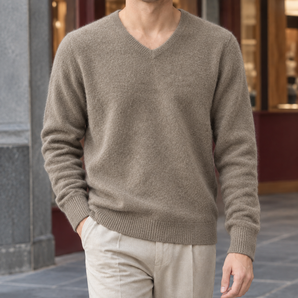 Pascal V-Neck Sweater - Brown