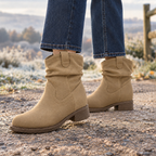 Portofino Slouch Ankle Boots - Khaki