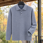 Philemon Fleece Lined Polo Sweater - Blue