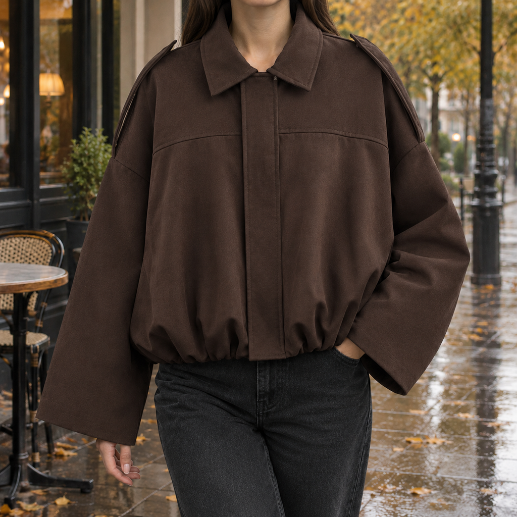 Gwendolyn Suede Jacket - Chocolate Brown