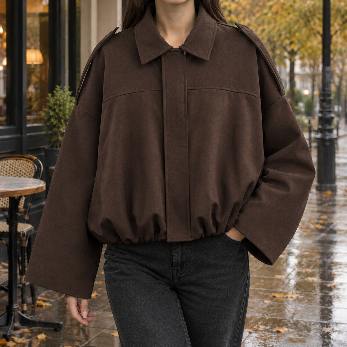 Gwendolyn Suede Jacket - Chocolate Brown