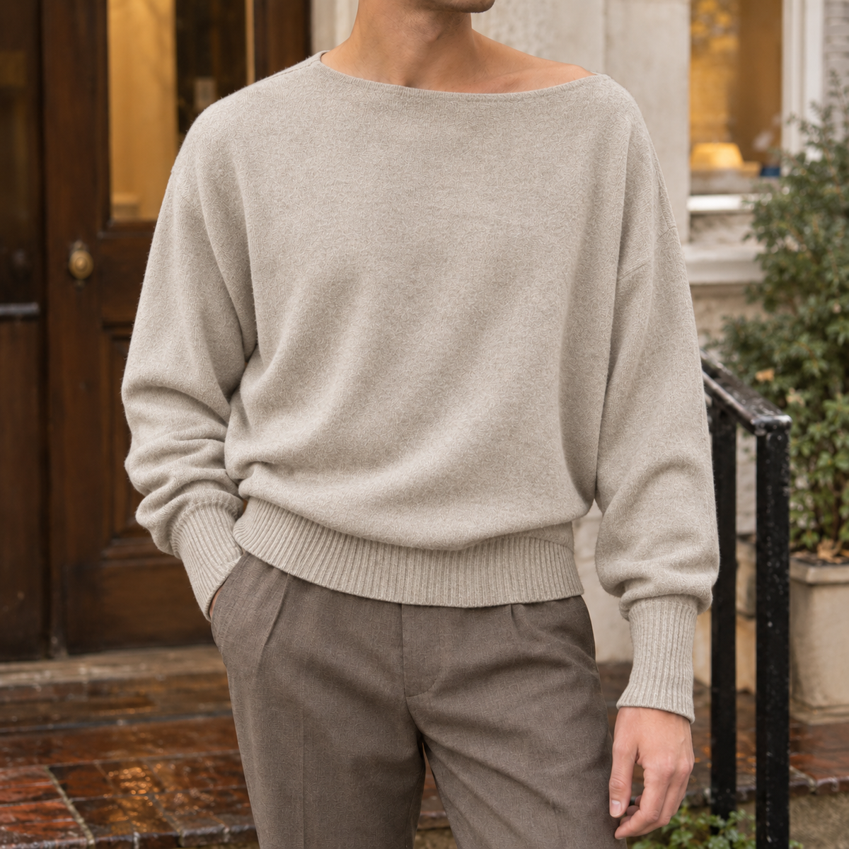 Ramsey Off Shoulder Top - Oatmeal