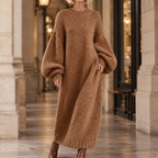 Matilda Lantern Sleeve Dress - Light Brown