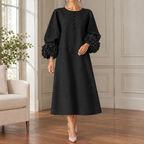 Bianca Floral Cuff Dress - Black