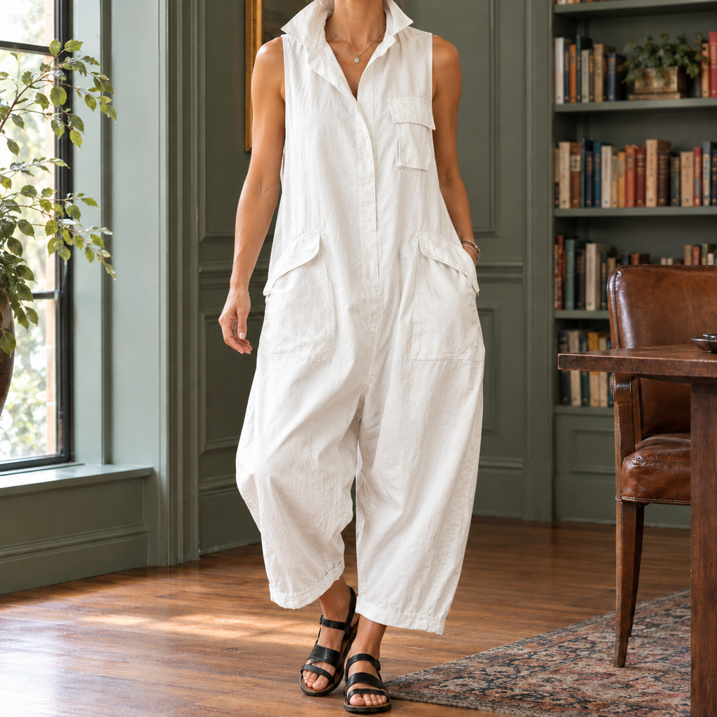 Celine Utility Jumpsuit - Off White