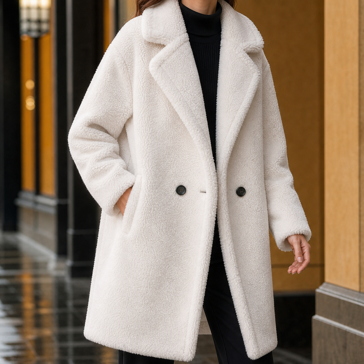 Florence Teddy Coat - Off White