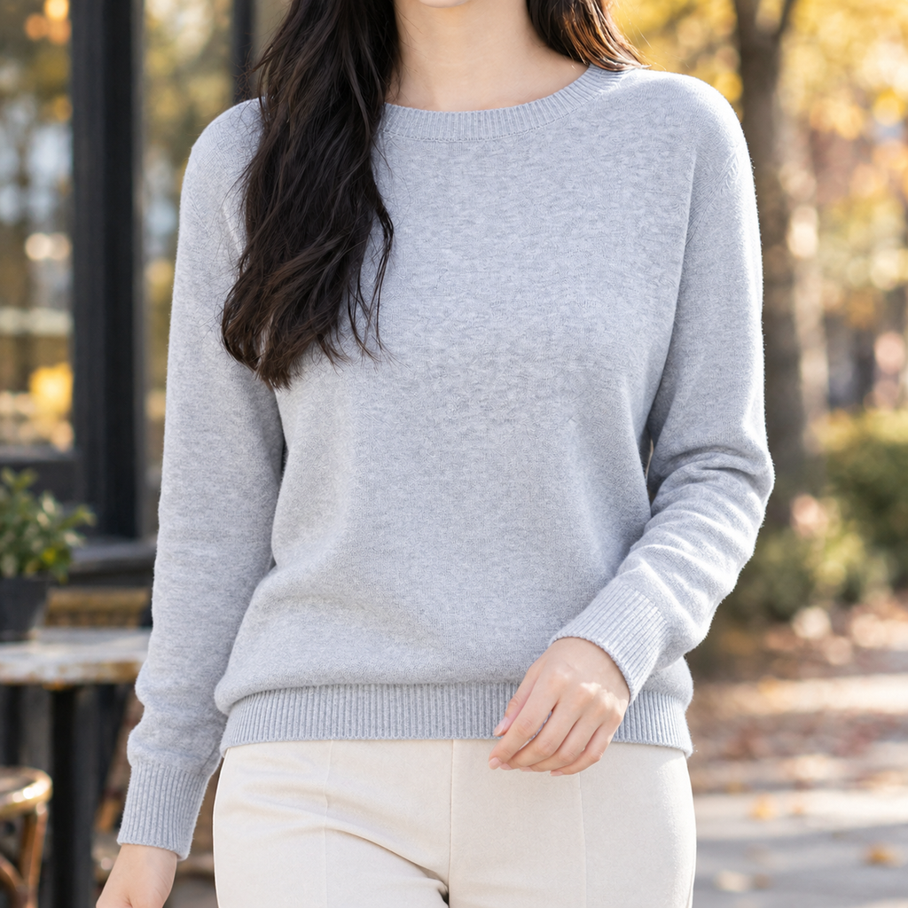 Aurelia Crew Neck Sweater - Gray