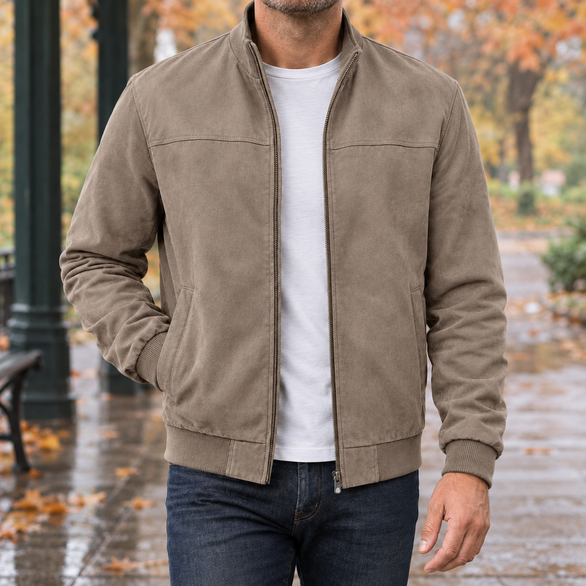 Remy Suede Look Jacket - Khaki