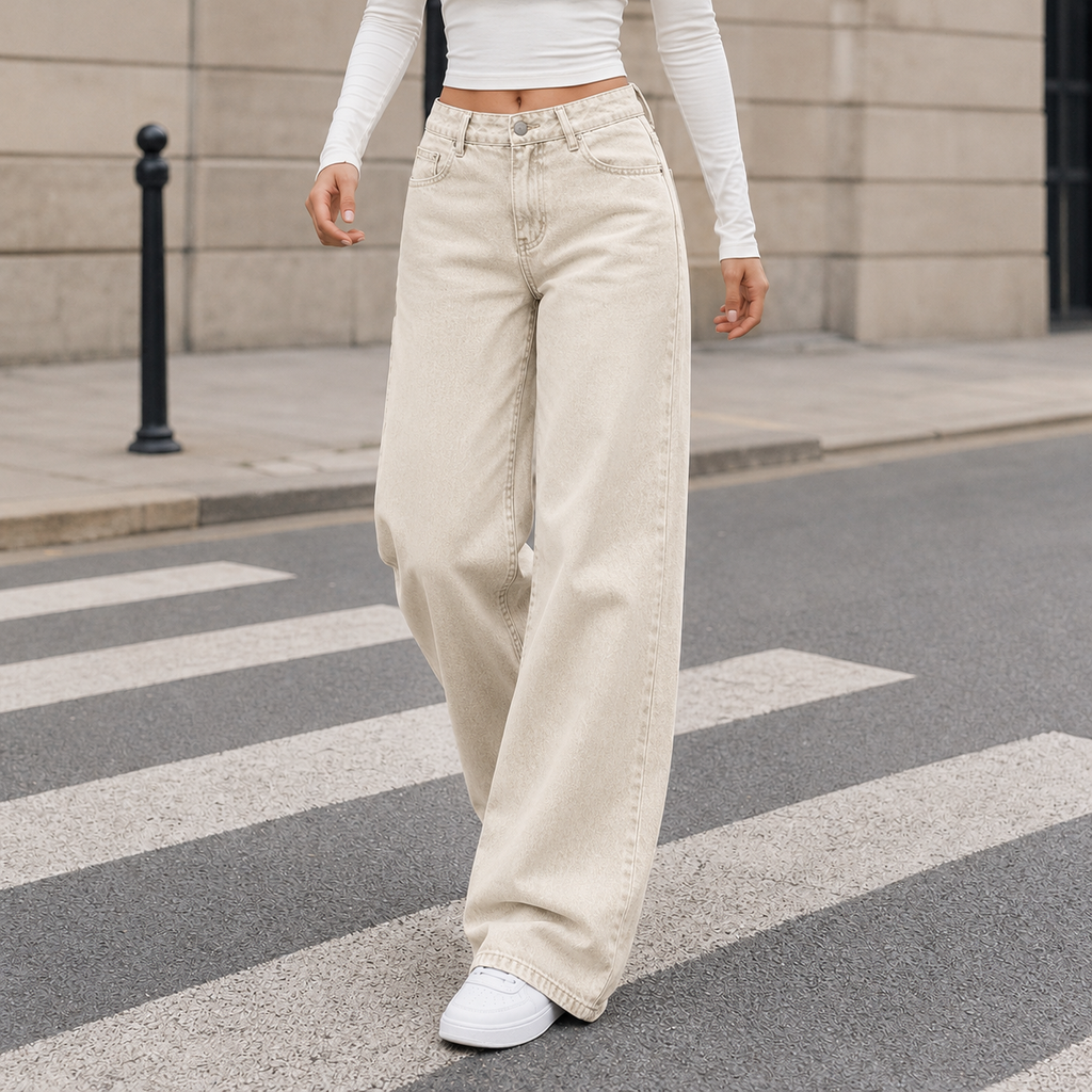 Ysabel Wide Leg Pants - Khaki