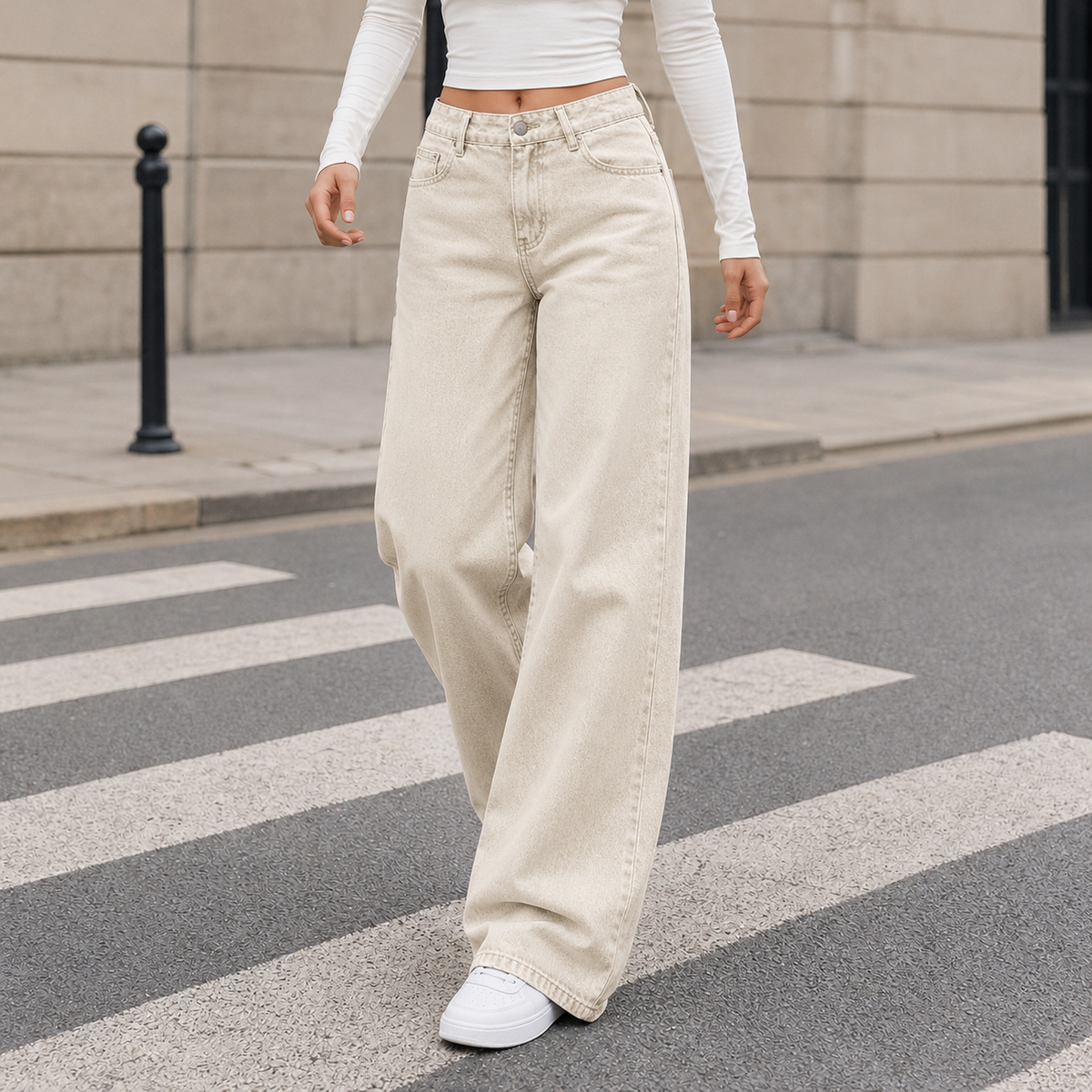 Ysabel Wide Leg Pants - Khaki
