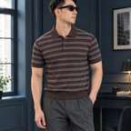 Holden Striped Polo - Brown