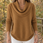 Edith Cowl Neck Sweater - Brown