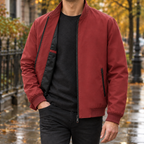 Aurelien Stand Collar Jacket - Red
