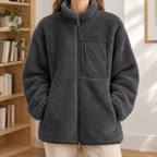 Serena Teddy Jacket - Charcoal Gray