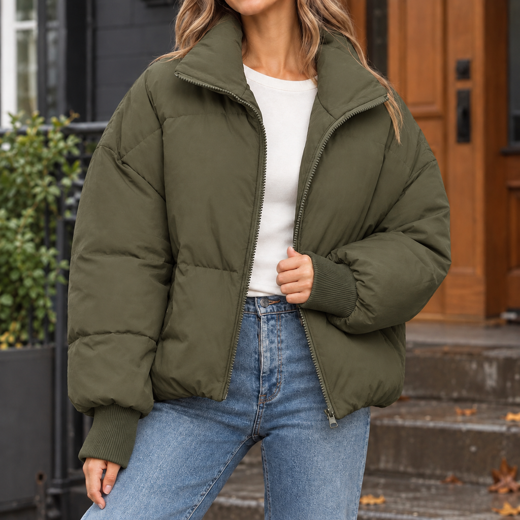 Elodie Puffer Jacket - Army Green