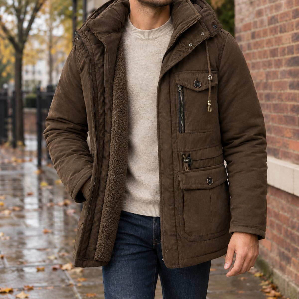 Philip Hooded Jacket - Brown