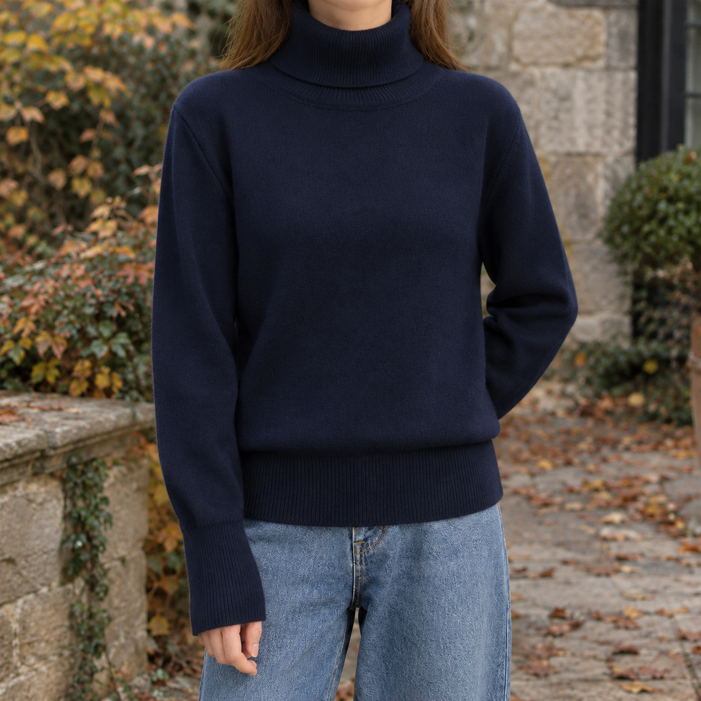 Marissa Turtleneck Sweater - Navy Blue